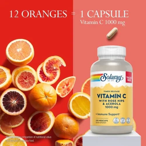 SOLARAY Vitamin C 1000 mg | Timed Release Capsules for Immune & Heart Support, 275 VegCaps thumbnail 4