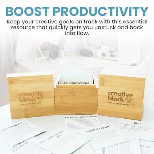 Creative Block Cards for Writers, Artists, Creators | 100+ Inspiration Prompts to Overcome Mental Blocks thumbnail 2