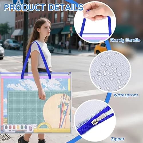 ZKOO Art Portfolio Bag 26 x 20 inch (66 x 51 cm) | Teacher Organization for Artwork & Posters thumbnail 3
