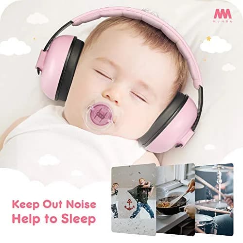 Mumba Baby Earmuffs Pink for Babies and Toddlers Ages 3-24+ Months | Noise Cancelling Headphones with 31dB NRR thumbnail 5