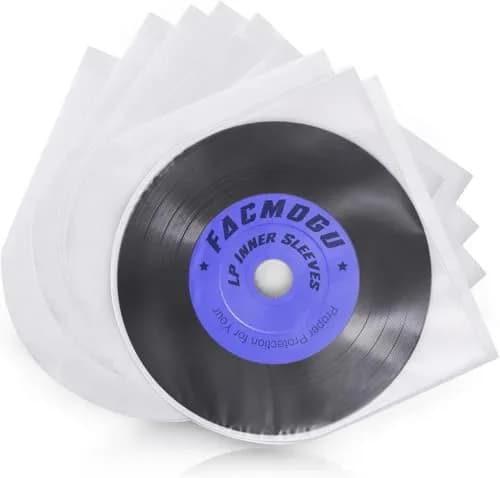 Facmogu 100PCS LP Vinyl Inner Sleeves 12" Anti-Static Protects Vinyl Dust & Scratches thumbnail 1