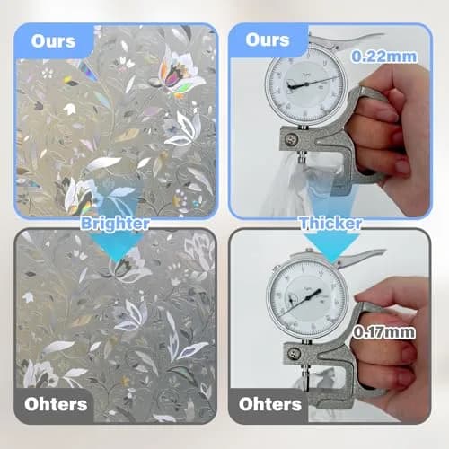 LEMON CLOUD Tulip Stained Glass Window Film 90cm x 400cm (35.4" x 157.4") | Rainbow UV Blocking Static Cling thumbnail 7