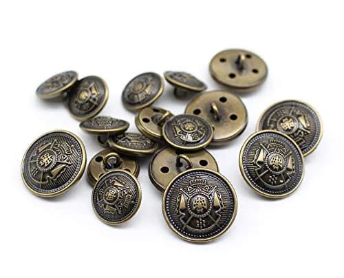 YaHoGa Antique Brass Blazer Buttons Set 20mm & 15mm | 14 PCS for Sewing thumbnail 2