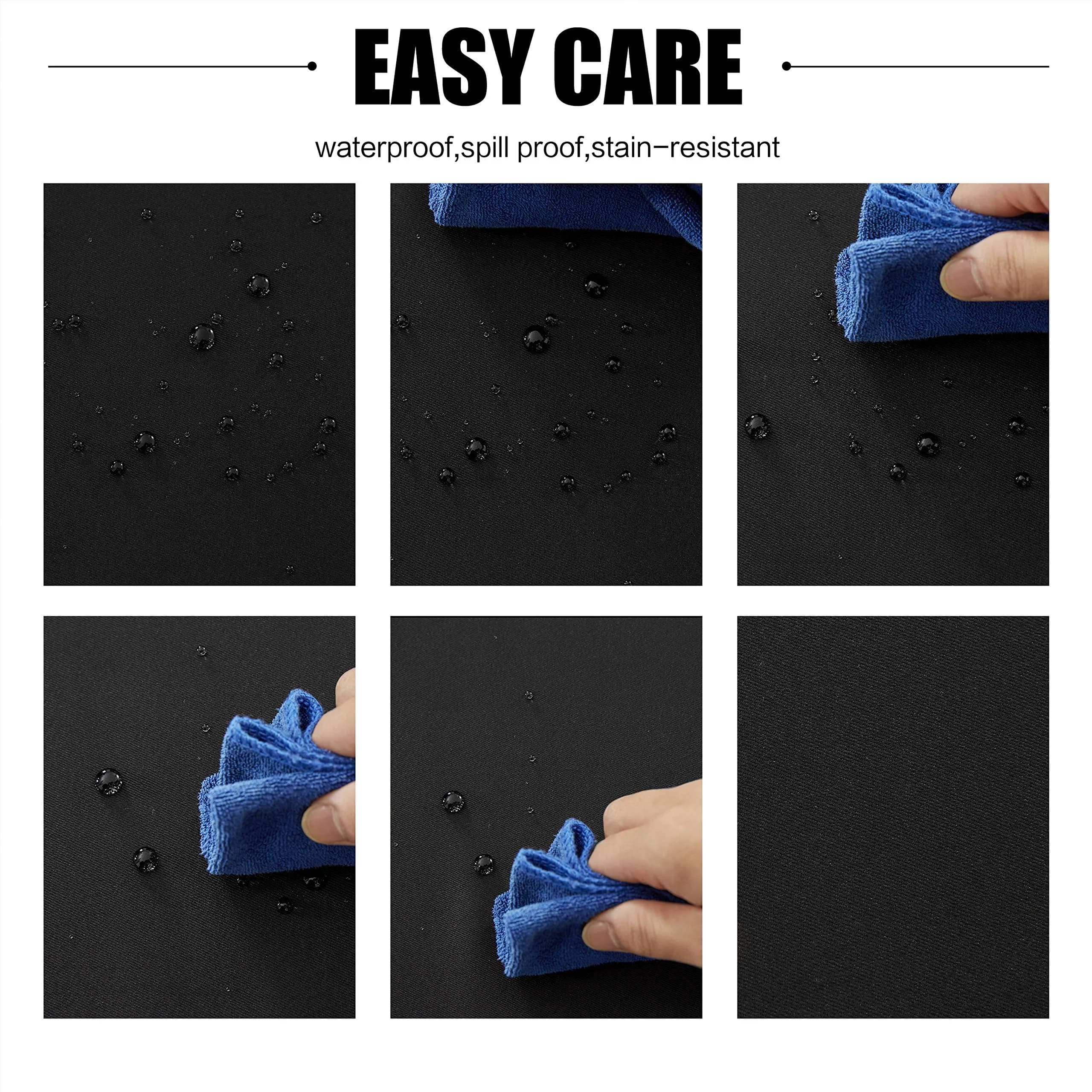 Obstal Black Polyester Table Cloth 152cm x 213cm | Stain & Water Resistant for Dining - view 2