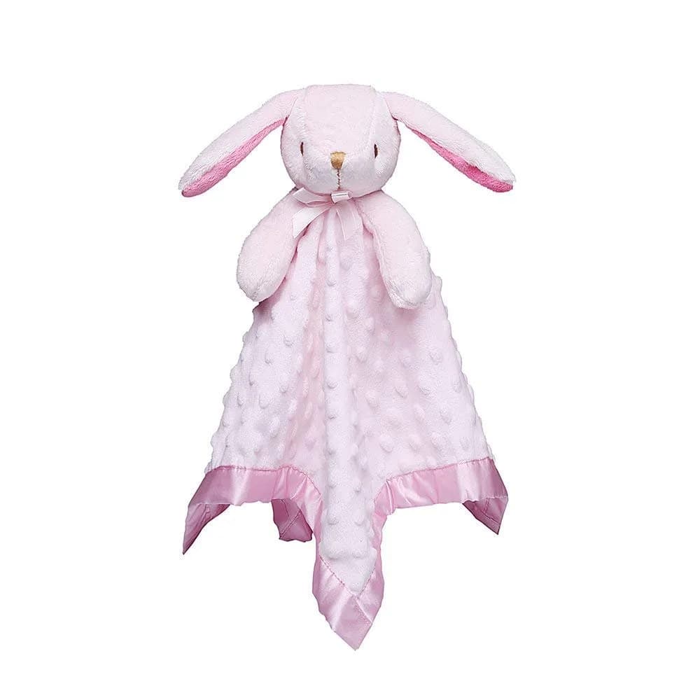 Pro Goleem Pink Bunny Security Blanket for Babies 40cm x 40cm (16"x16") | OEKO-TEX Certified Soft Minky Fabric