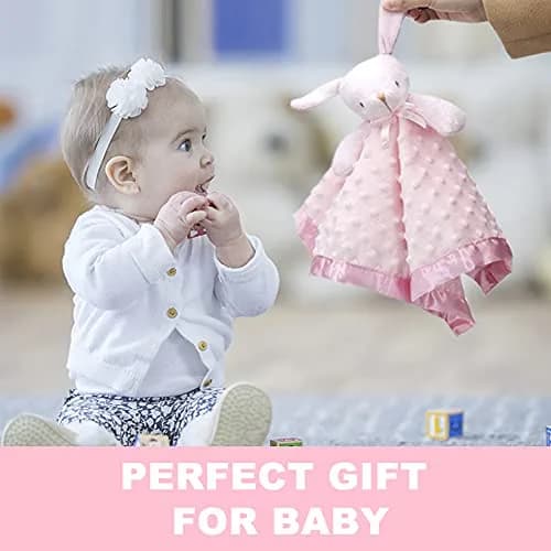Pro Goleem Pink Bunny Security Blanket for Babies 40cm x 40cm (16"x16") | OEKO-TEX Certified Soft Minky Fabric thumbnail 4