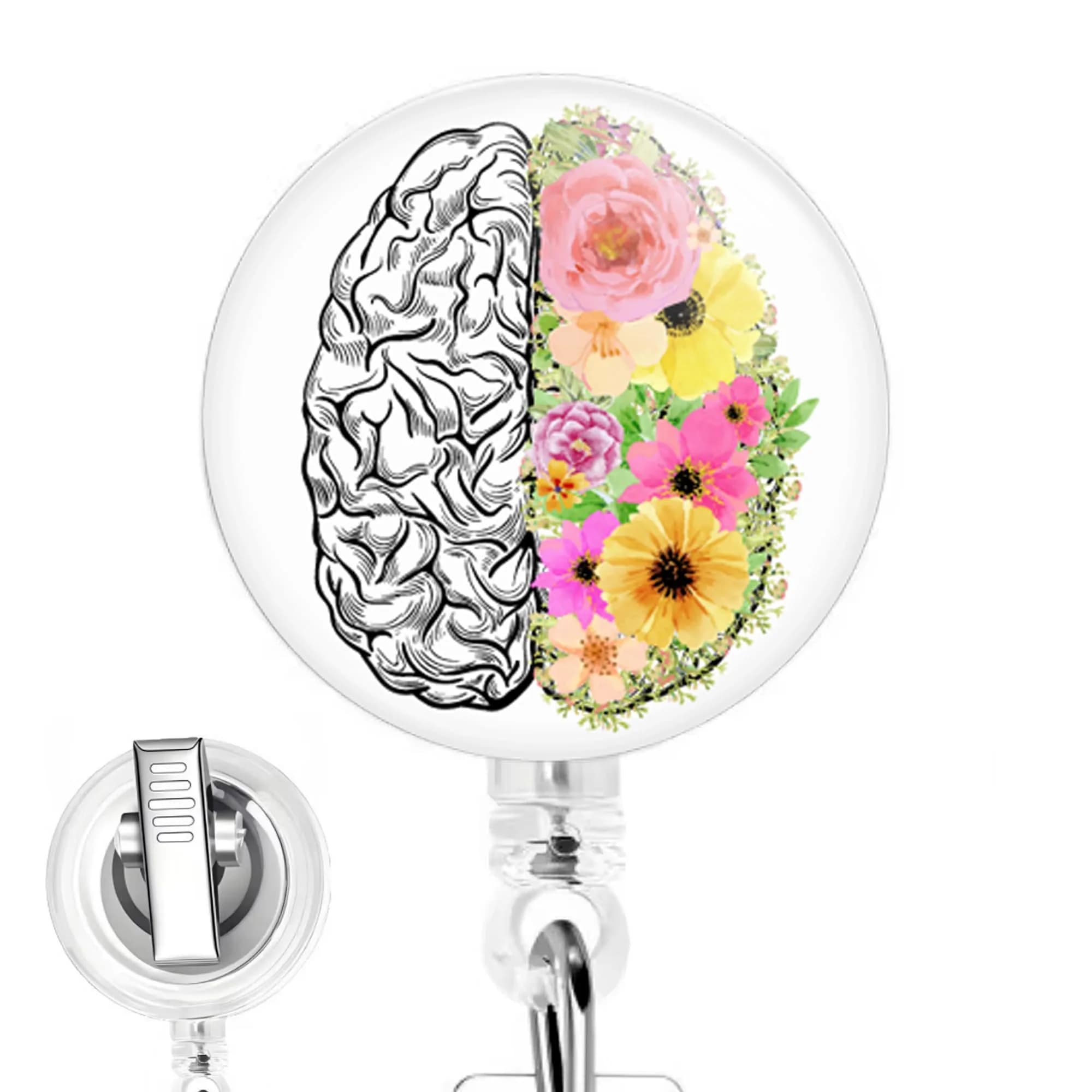 Limeloot Floral Brain Badge Reel with 86.4cm (34 Inch) Cord | Authentic USA Import for Nurses & Professionals - main product image