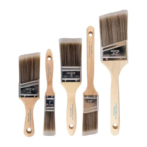 Pro Grade Paint Brushes Set for Walls, Trim & Stain, 5-Piece | Professional Grade Synthetic Bristle Brushes with Softwood Handles thumbnail 1