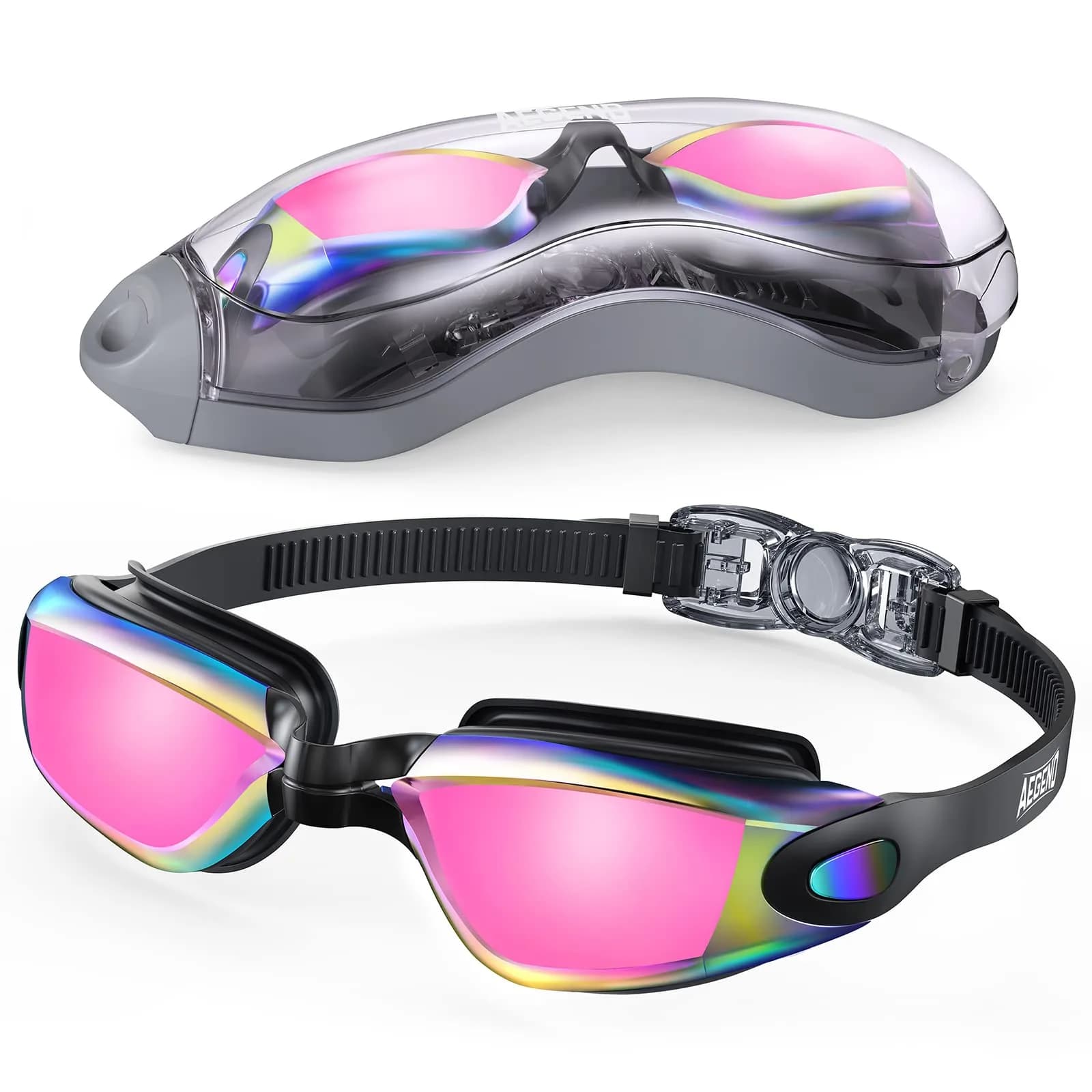 Aegend Adult & Youth Swim Goggles | No Leaking, Full Protection, Mirrored Lenses - main product image