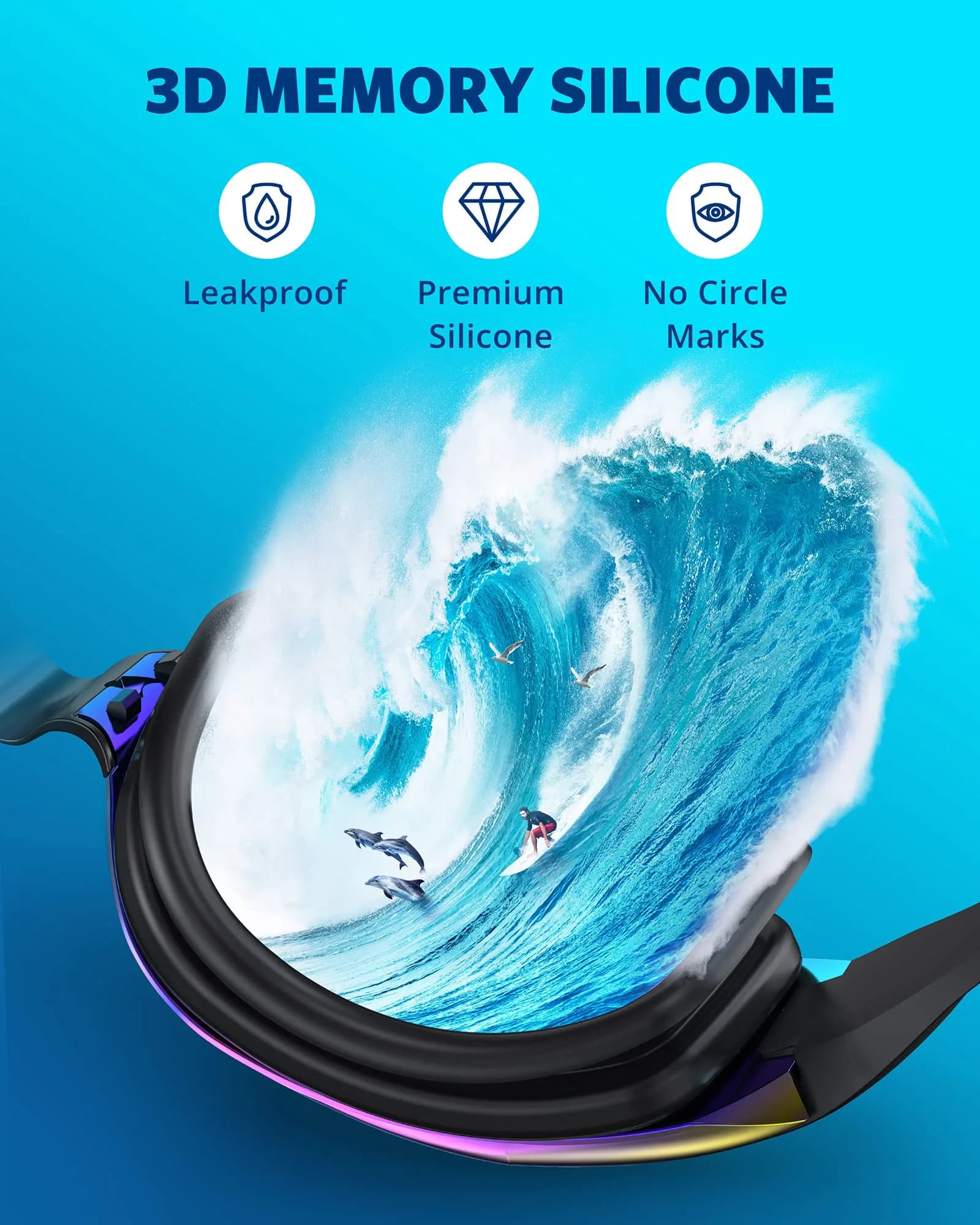 Aegend Adult & Youth Swim Goggles | No Leaking, Full Protection, Mirrored Lenses - view 4