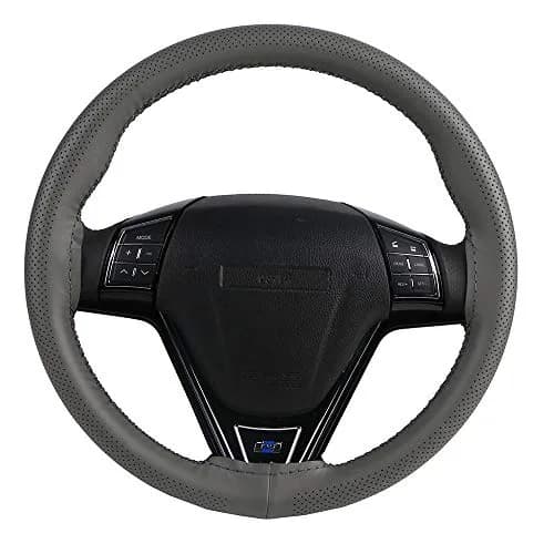 O SHI CAR Steering Wheel Cover Leather Breathable Design 15 Inch | Elegant Cowhide Fit Most Cars thumbnail 2