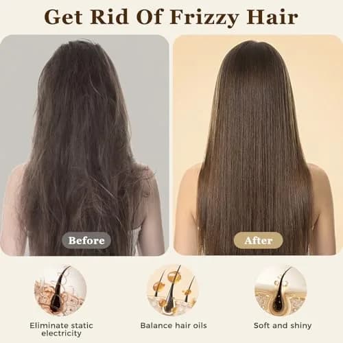 BLACK EGG Boar Bristle Brush for Wet/Dry Hair - Smoothing, Massaging, Detangling, Reduce Frizz, Restore Shine - Bamboo Brush for Women, Men, Kids thumbnail 3