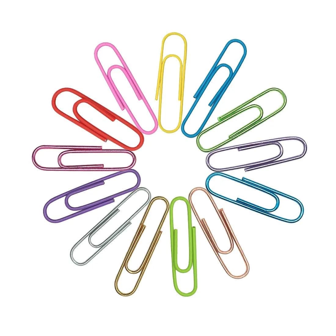 Corner Cabin Small Paper Clips 33mm | Colorful Vinyl Coated Office Supply (1.3 inch)