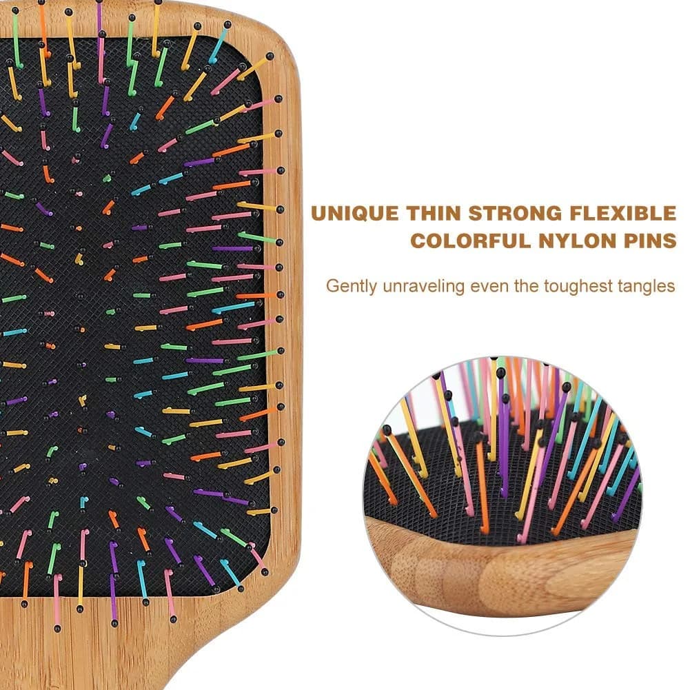 BLACK EGG RAINBOW Paddle Hair Brush for Wet/Dry Hair - Smoothing, Massaging, Detangling, Reduce Frizz - view 2