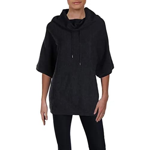 Anne Klein Women's Cowl Neck Pullover Sweater, Denim Heather, S | Modern Cotton Knit with Patch Pocket thumbnail 1