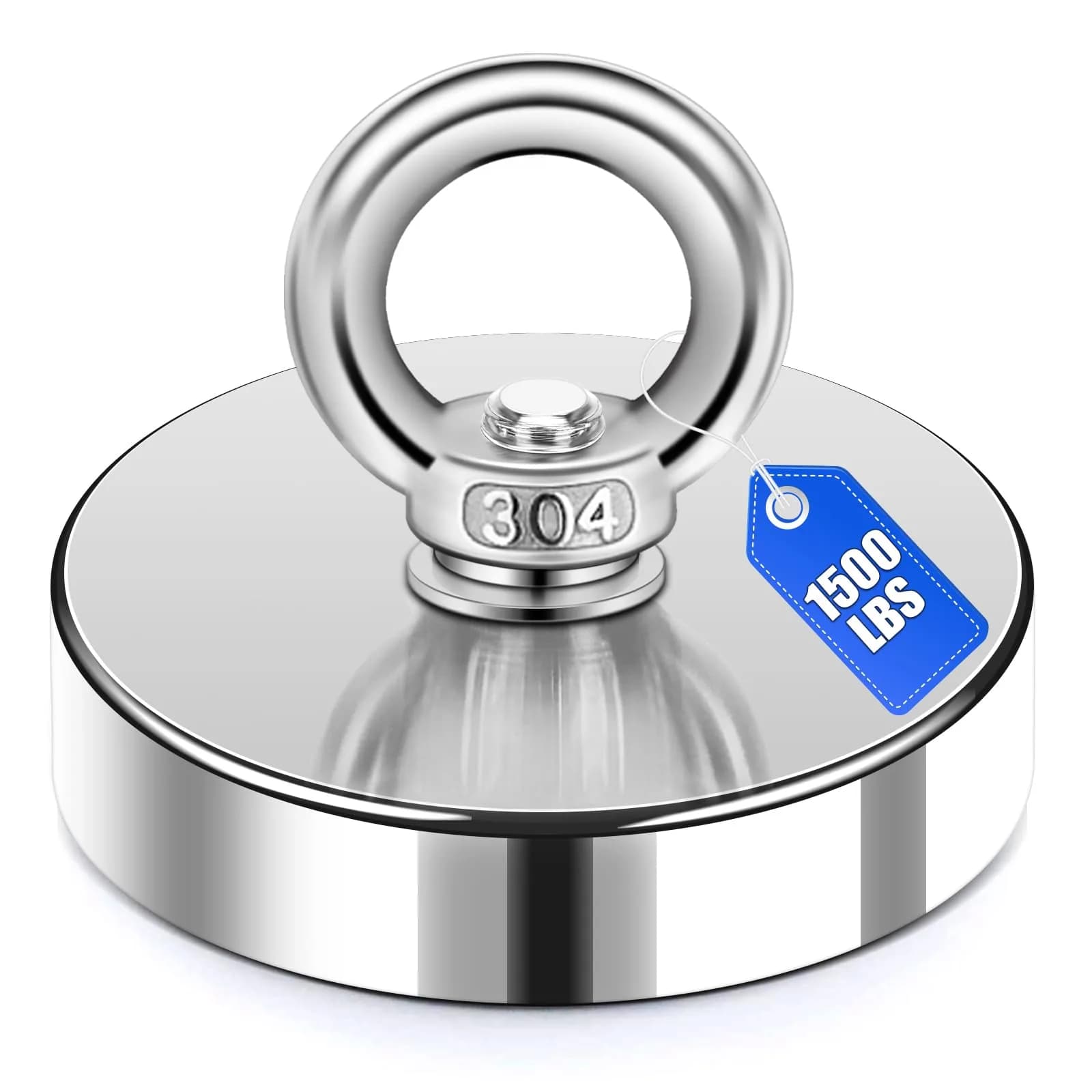 DIYMAG Fishing Magnet 90mm (3.55") 453kg (1000LBS) Pull Force with Countersunk Hole | Heavy Duty Neodymium Retrieval Magnet — D120