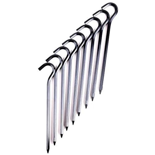 FANBX F Tent Pegs - 12Pcs Aluminium Tent Stakes Pegs with Hook - 7in Hexagon Rod Stakes for Camping & Garden (Black) thumbnail 7