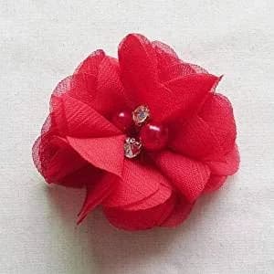 Chenkou Craft Pack of 12pcs Chiffon Flowers Ribbon Bows 60mm | Wedding Decor Bulk Lots thumbnail 2