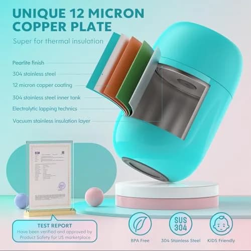 DaCool Food Thermo 16oz Vacuum Insulated Food Jar for Kids & Adults | Leakproof, Stainless Steel, Blue thumbnail 2