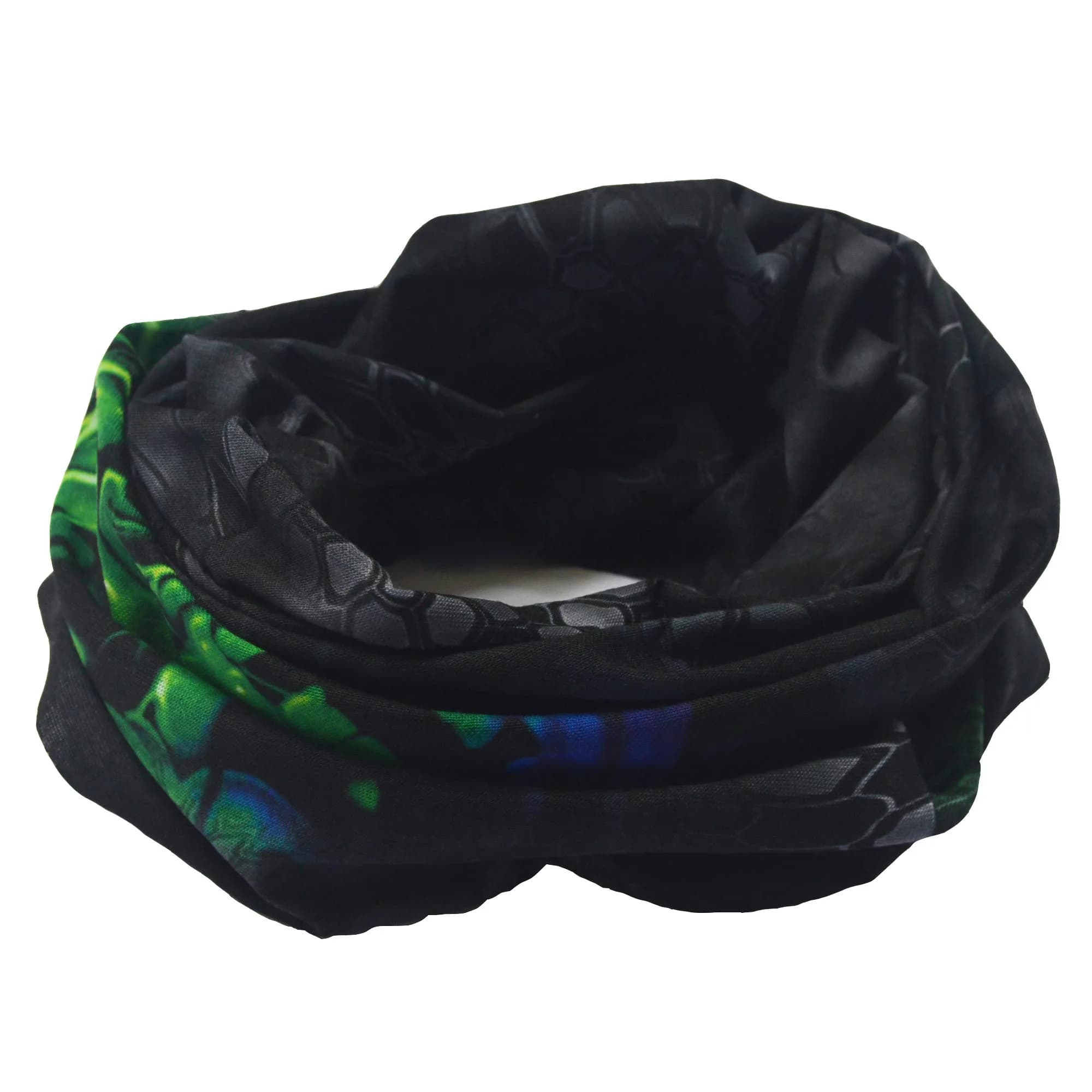 Obacle Green Blue Skull 3D Tube Face Mask for Dust, Wind & UV Protection - view 4