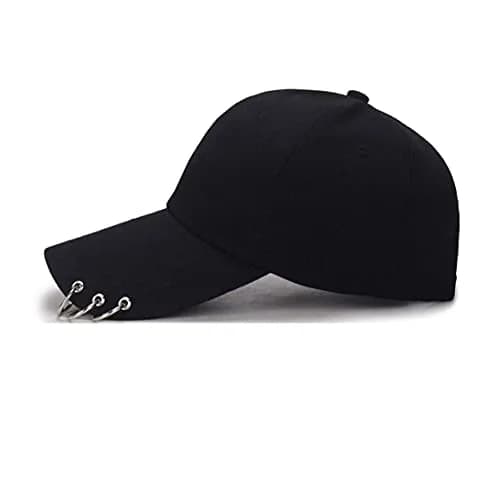 OVOY Black Kpop Hat Ring Baseball Cap with Adjustable Snapback | 9.4 cm (3.7 inch) Brim thumbnail 2