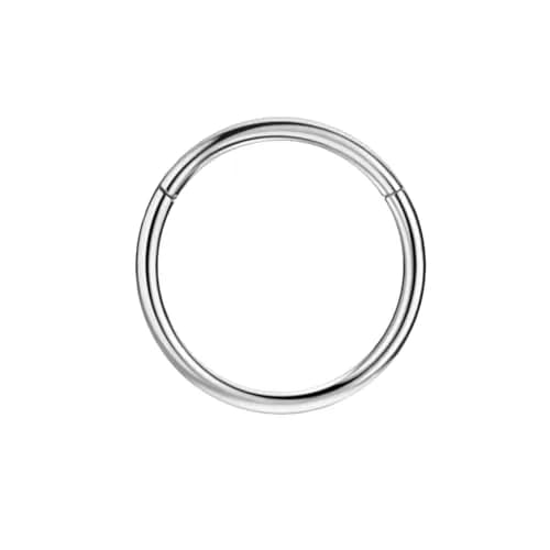 FANSING Silver Septum Hoop Ring 10mm (14 Gauge) | Hypoallergenic 316L Surgical Steel Clicker for Women & Men thumbnail 1