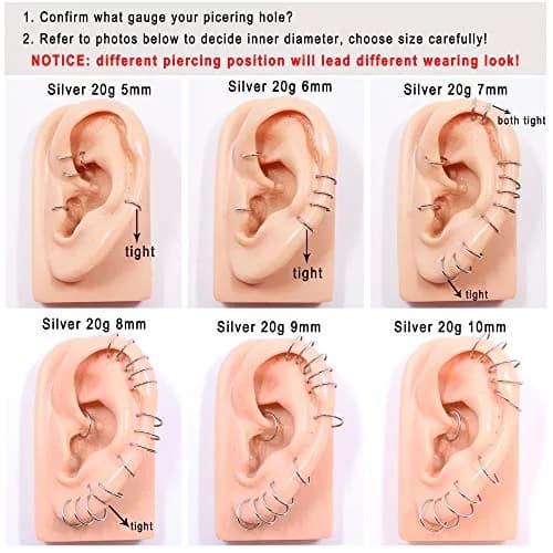FANSING Silver Septum Hoop Ring 10mm (14 Gauge) | Hypoallergenic 316L Surgical Steel Clicker for Women & Men thumbnail 5