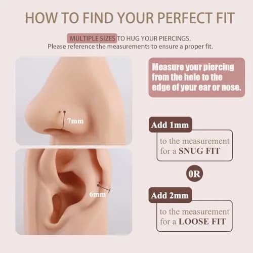 FANSING Silver Nose Hoop Hypoallergenic Nose Rings for Women & Men 18 Gauge 8mm | Comfortable, Durable & Easy to Wear thumbnail 7
