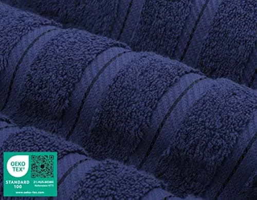 American Soft Linen 100% Cotton Turkish Towels 6 Piece Set | Luxury, Absorbent & Quick Dry Navy Blue thumbnail 3