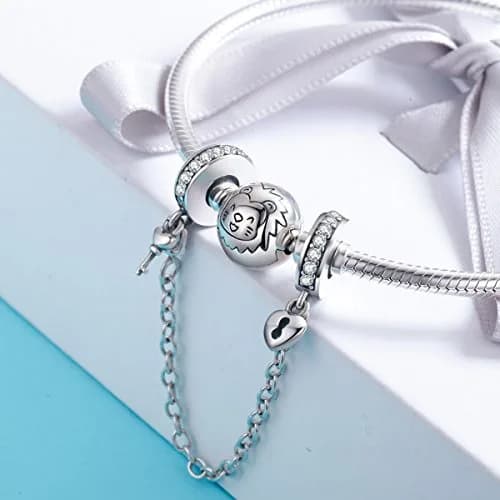 Eternalll Jewellery 925 Sterling Silver Safety Chain Charm Bead Love Heart Flower Snowflake Bow Clear CZ (70-120c) thumbnail 4