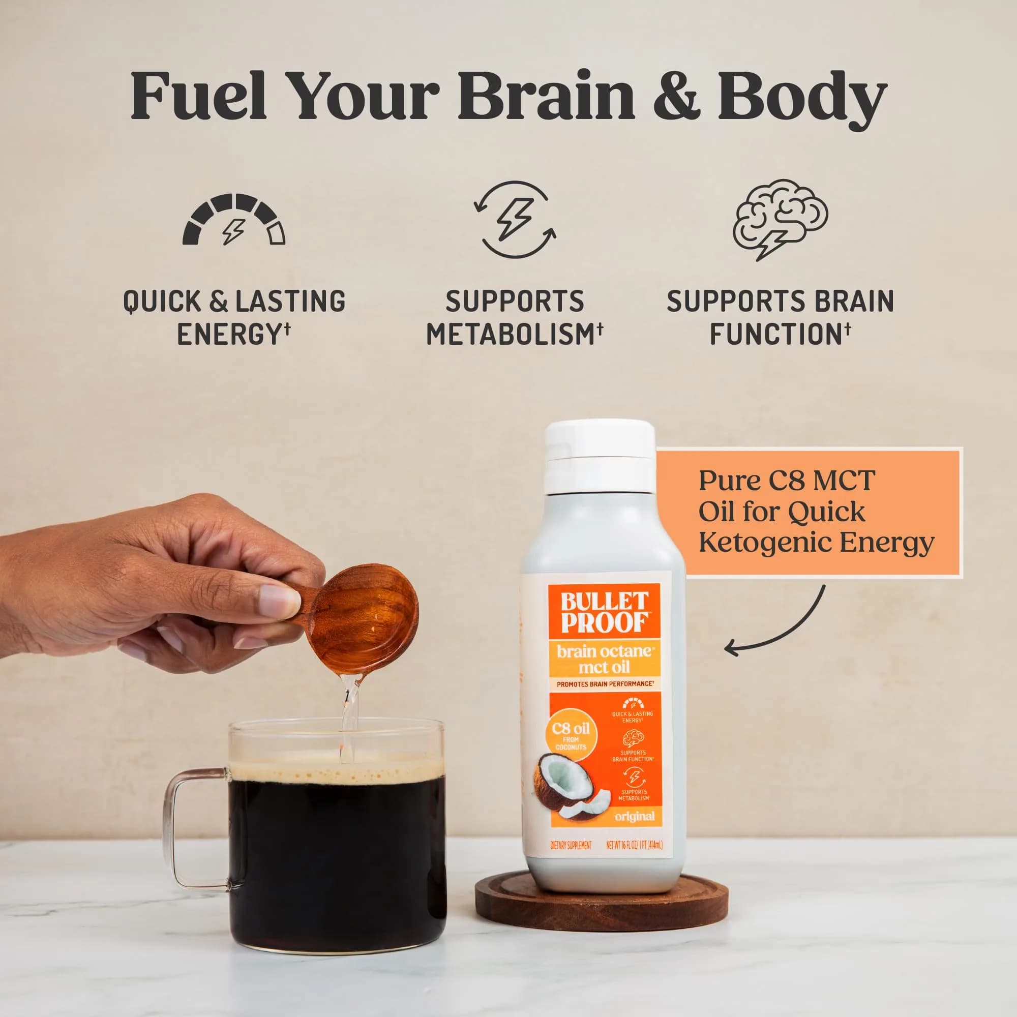 Bulletproof Brain Octane C8 MCT Oil 16 Ounce (Pack of 2) | Triple-Distilled Keto Energy Supplement - view 4