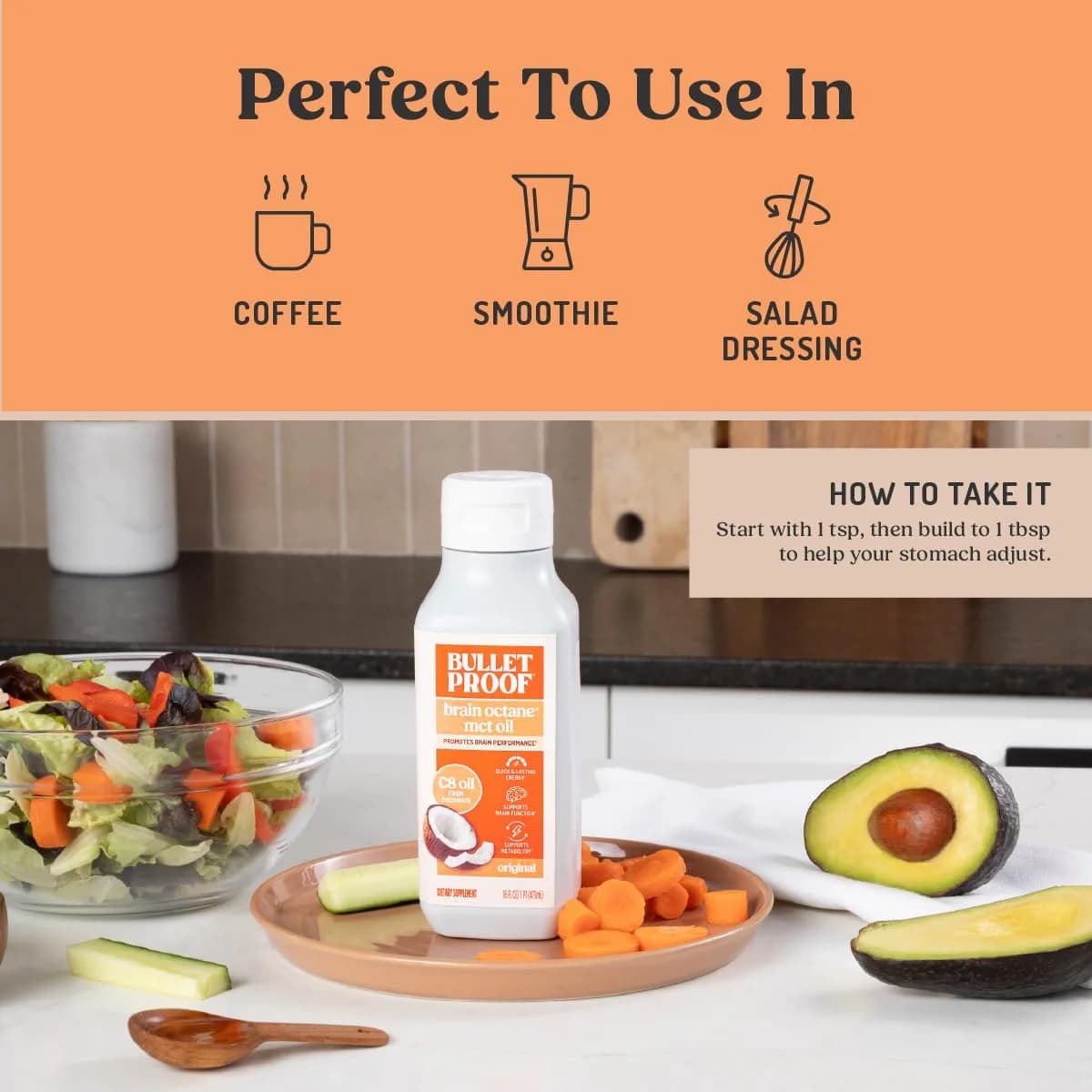 Bulletproof Brain Octane C8 MCT Oil 16 oz (3-Pack, 48 fl oz Total) | Pure Coconut C8 MCT for Ketogenic Energy - view 6
