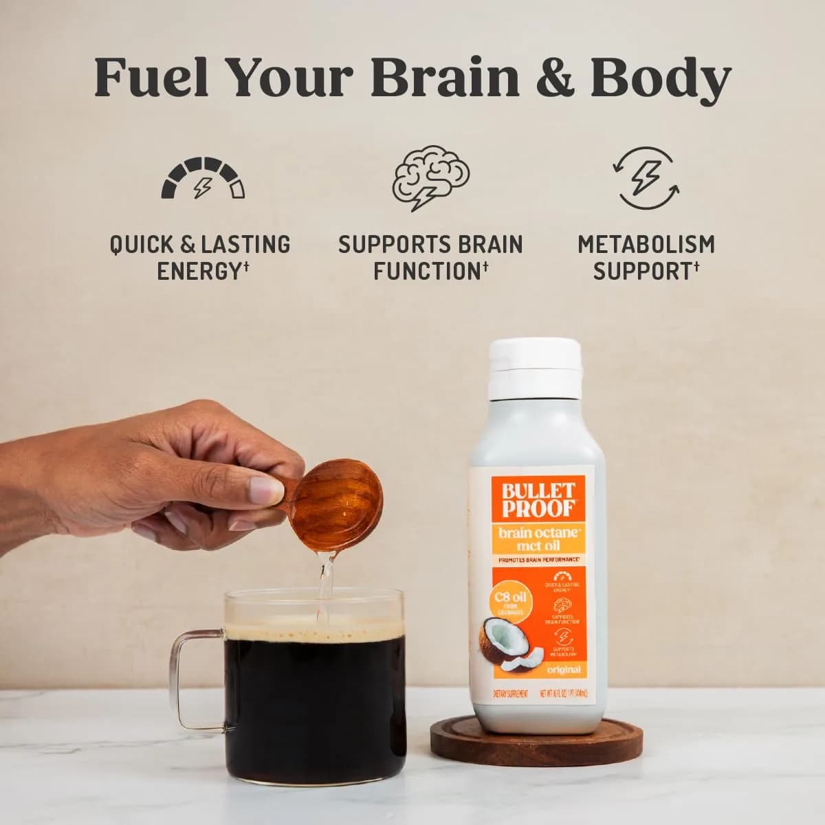 Bulletproof Brain Octane C8 MCT Oil 16 Ounce (Pack of 3) | Triple-Distilled Keto Energy Supplement - view 2