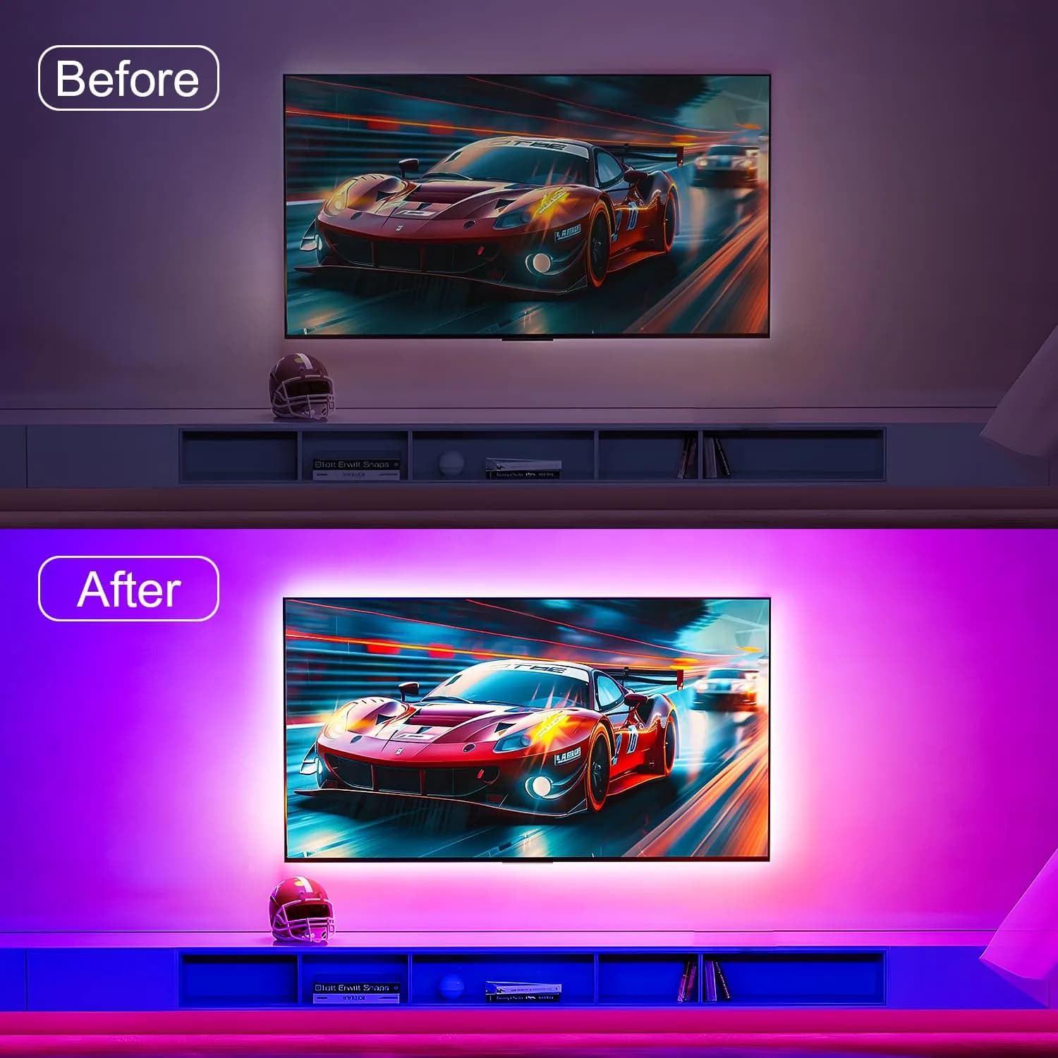 Nexillumi 6.56ft RGB LED Strip Lights for 24-30 Inch TVs | App & Remote Control - view 2
