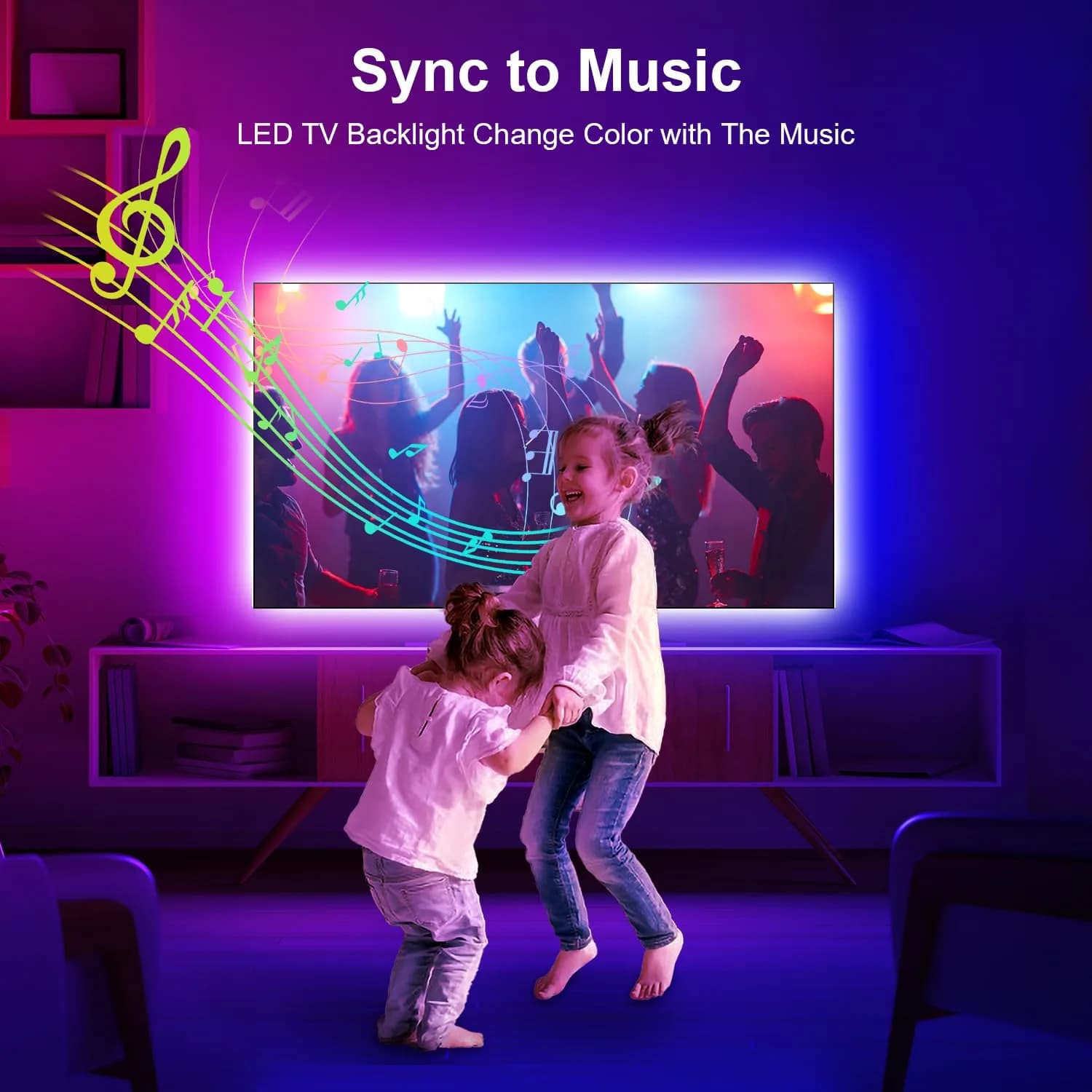 Nexillumi 6.56ft RGB LED Strip Lights for 24-30 Inch TVs | App & Remote Control - view 4