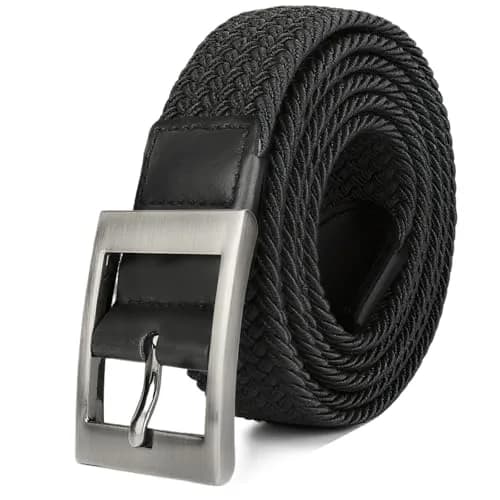 Drizzte Men's 75'' Braided Elastic Stretch Belt | Breathable & Adjustable for Big & Tall thumbnail 1