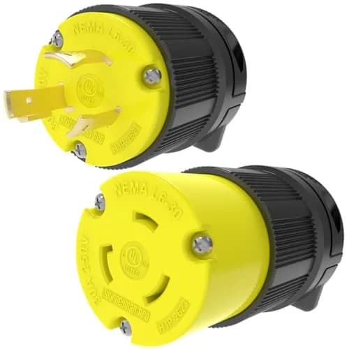 Journeyman-Pro NEMA L6-30P & L6-30R Locking Plug & Connector Set, 30A, 250V, 7500W, Industrial Grade, 2-Pack thumbnail 7