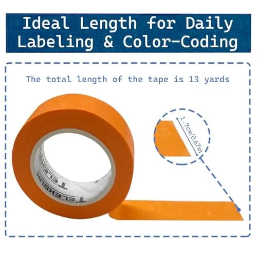JONYEE Colored Masking Tape 8 Rolls | 2.54 cm (1 Inch) x 15 m (49.2 ft) Biodegradable Crepe Paper Tape thumbnail 2