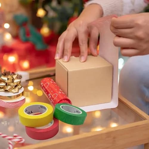 JONYEE Colored Masking Tape 8 Rolls | 2.54 cm (1 Inch) x 15 m (49.2 ft) Biodegradable Crepe Paper Tape thumbnail 3