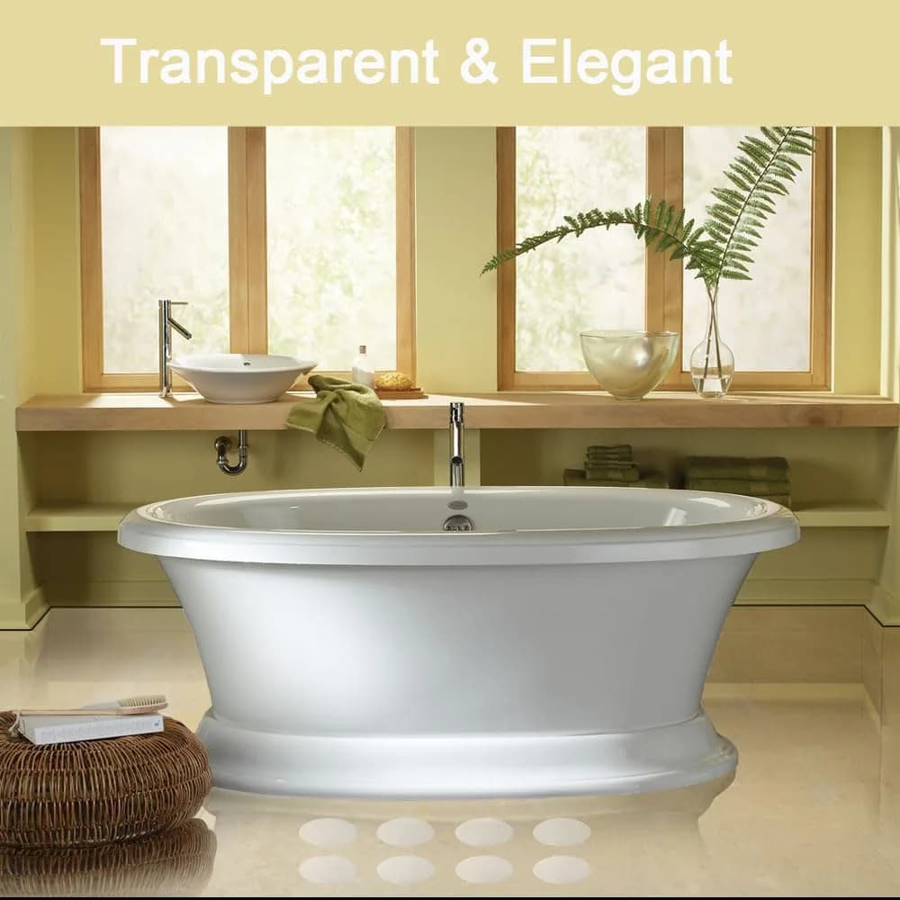 DaskFire Clear Non-Slip Bathtub Treads 8cm (3.15in) Diameter, 24 Pack | Protects Family from Slippery Surfaces - view 4