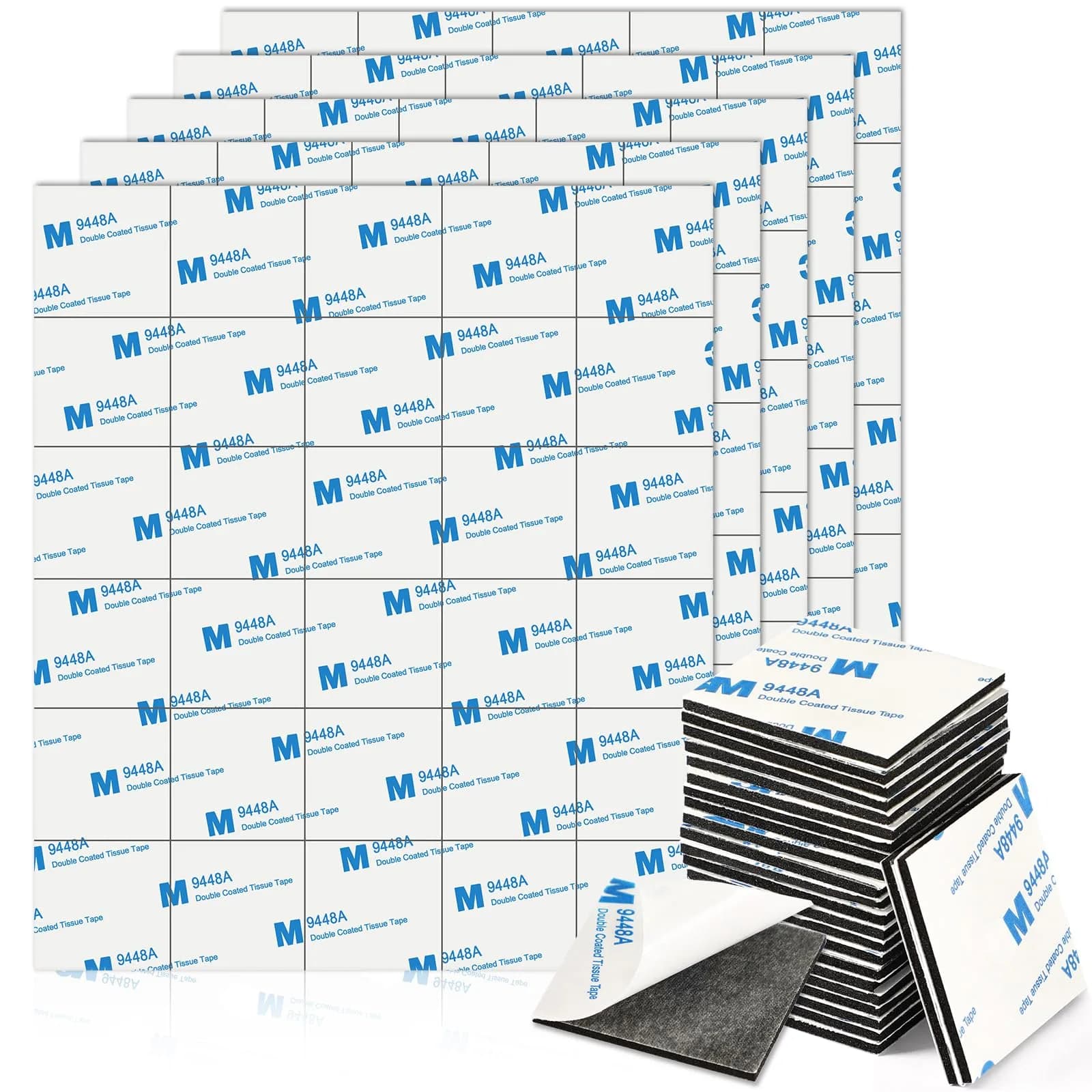 UPINS Black Double Sided Foam Tape Squares | 120 Pack | 40mm x 40mm Strong Adhesive Pads - main product image