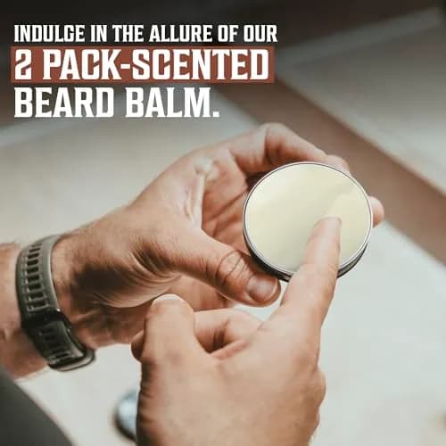 Viking Revolution Sandalwood Beard Balm - Beard Butter with Argan Oil, Beard Softener for Men with Jojoba Oil - Beard Moisturizer for Men with Beeswax - Beard Wax for Men (4 oz total, 2 x 2 oz) thumbnail 4