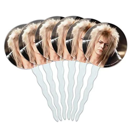 GRAPHICS & MORE Labyrinth Goblin King David Bowie Cupcake Picks Set of 6 | Food-Safe Acrylic, 1.5" Diameter, 3.5" Height thumbnail 1