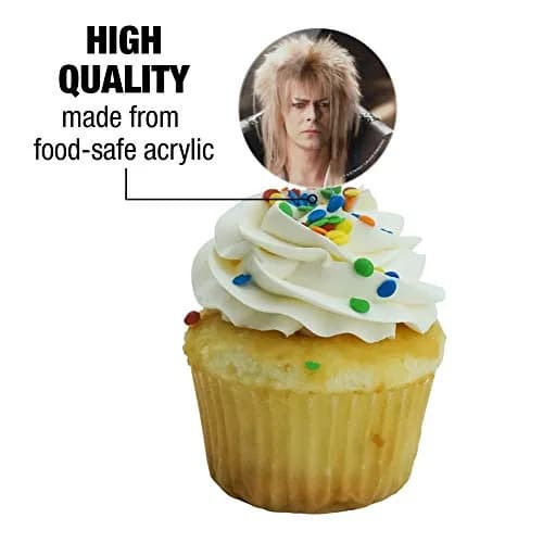 GRAPHICS & MORE Labyrinth Goblin King David Bowie Cupcake Picks Set of 6 | Food-Safe Acrylic, 1.5" Diameter, 3.5" Height thumbnail 3