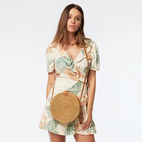 Novum Crafts Handmade Rattan Purse - Straw Wicker Crossbody Bag for Women | Tropical Bohemian Style (70-120 chars) thumbnail 5