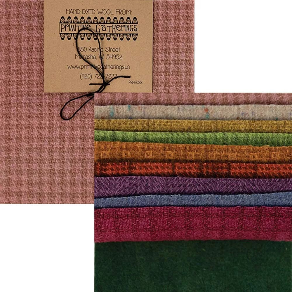 Moda Fabrics Hand Dyed Wool Pastel Texture Charm Pack 10 5-inch Squares | Assorted Colors & Textures, Premium Wool Quilt Fabric — Assorted
