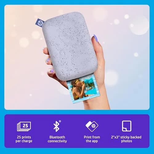 HP Sprocket 2x3 Portable Photo Printer - Purple | Instant Smartphone Color Wireless Printer thumbnail 2