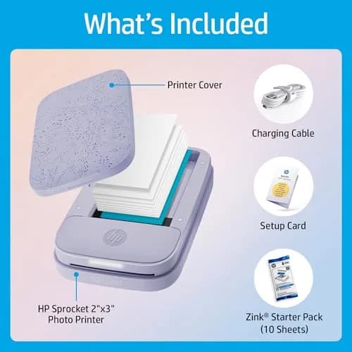 HP Sprocket 2x3 Portable Photo Printer - Purple | Instant Smartphone Color Wireless Printer thumbnail 4