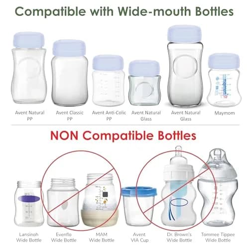 Maymom Travel Bottle Caps Compatible with Avent Bottles (6-Pack, Blue) | Replace Avent Natural Screw Ring & Sealing Disc thumbnail 4