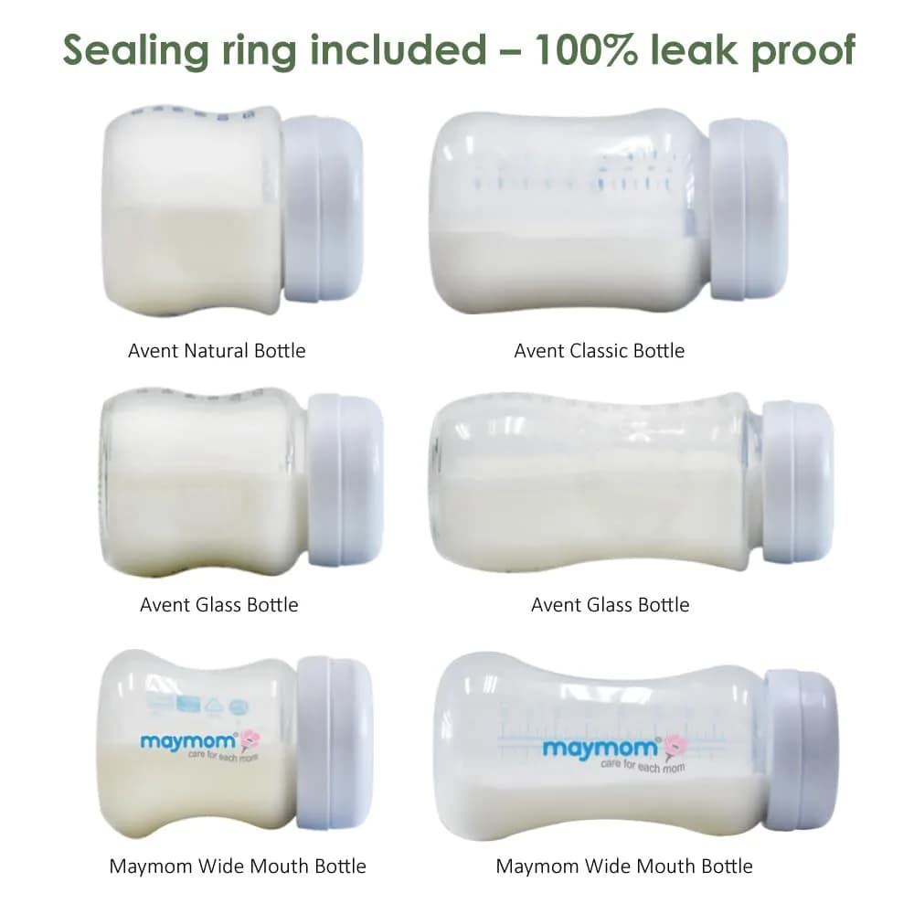 Maymom Travel Bottle Caps Compatible with Avent Bottles (6-Pack, Blue) | Replace Avent Natural Screw Ring & Sealing Disc - view 9